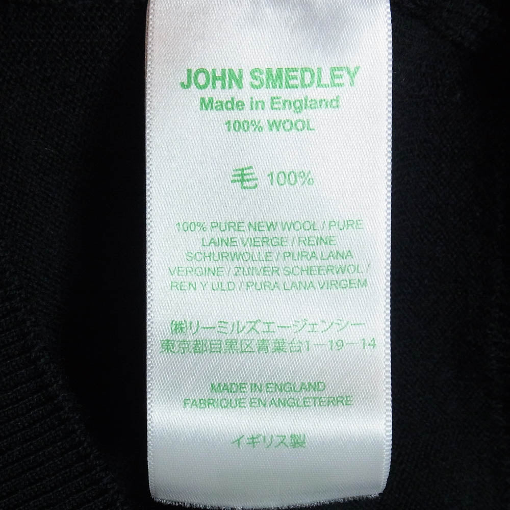 JOHN SMEDLEY ジョンスメドレー BEAMS F ビームスF別注 メリノウール クルーネック ニット セーター ブラック系 S【極上美品】【中古】
