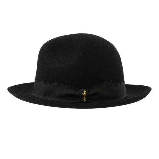 Borsalino ボルサリーノ イタリア製 マレンゴ ジェア ミディアム フェルト 中折れ ハット ブラック系 58【美品】【中古】