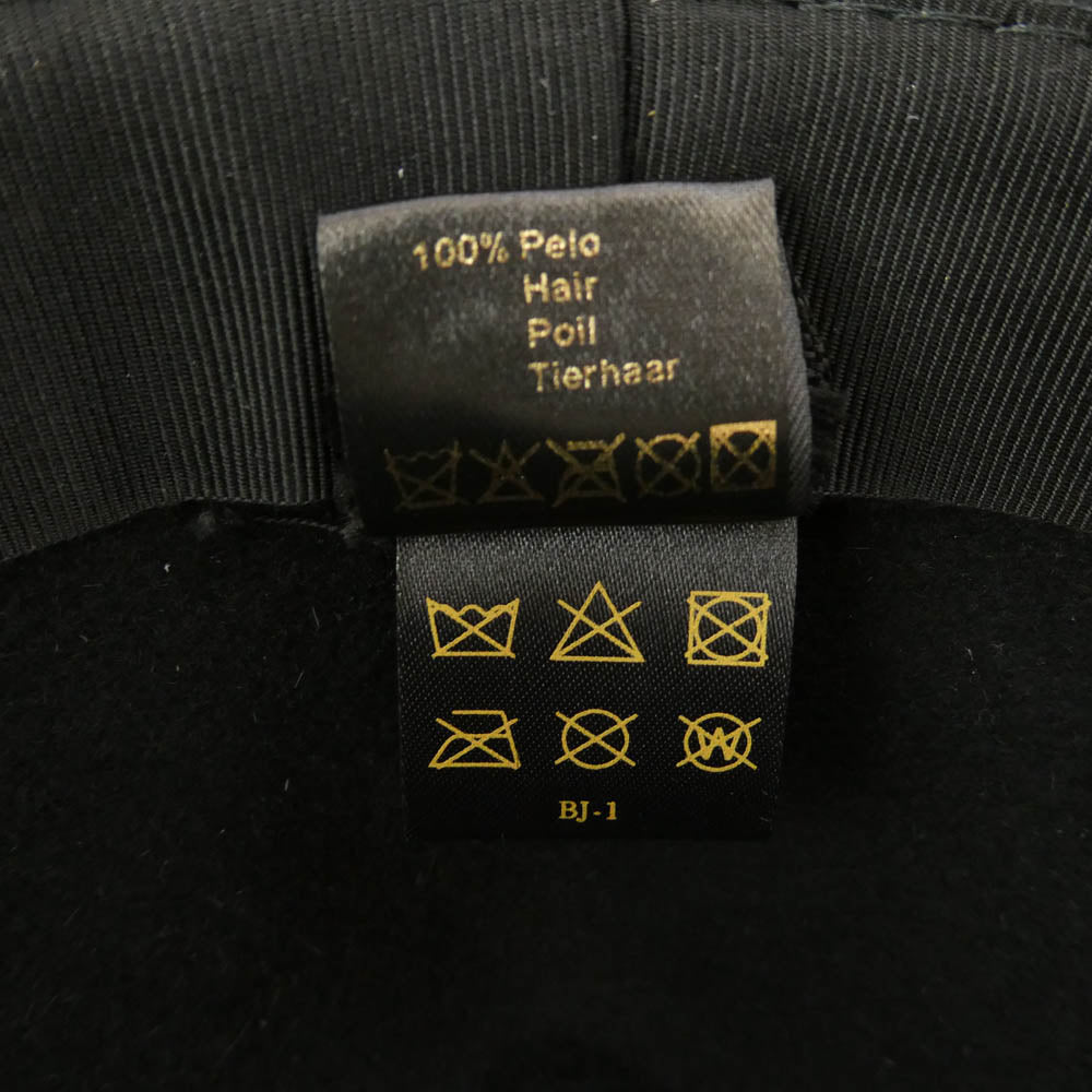 Borsalino ボルサリーノ イタリア製 マレンゴ ジェア ミディアム フェルト 中折れ ハット ブラック系 58【美品】【中古】