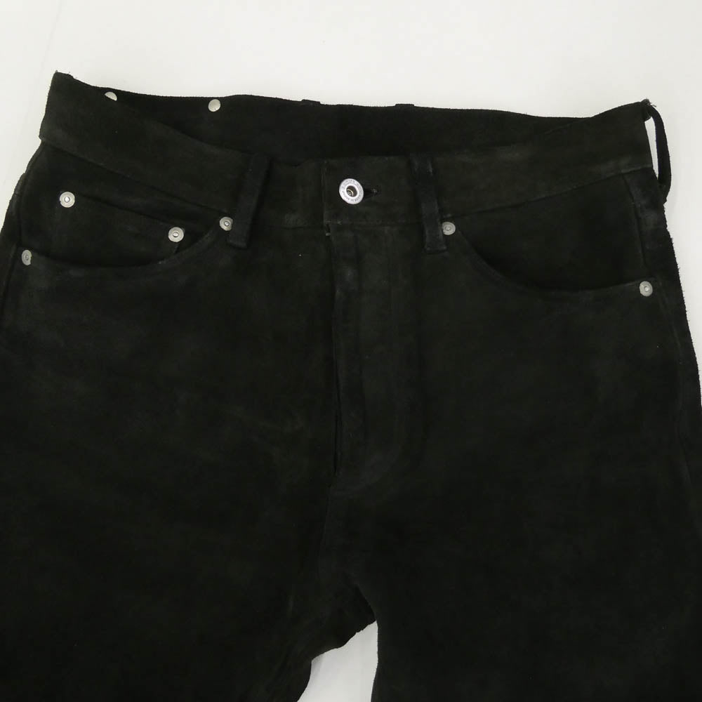 ISAMUKATAYAMA BACKLASH イサムカタヤマバックラッシュ 2128-01 APAN STEER VELOR SUEDE COMBINATION TANNED GARMENT-DYED PANTS ベロア スエード コンビネーション パンツ ブラック系 M【中古】
