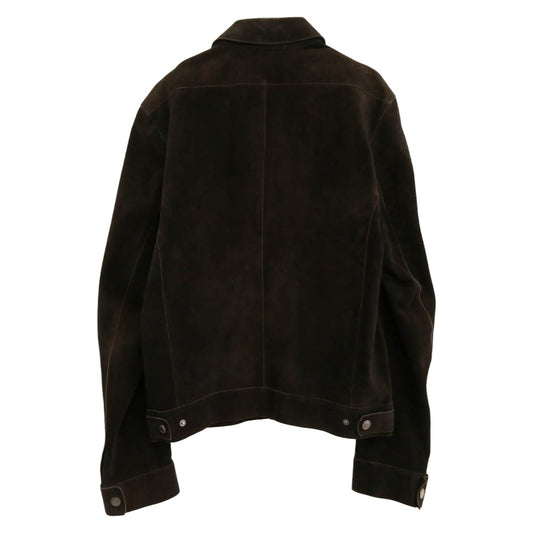 GUCCI グッチ 339-2408-7575 スエード レザー トラッカー ジャケット ダークブラウン系 46【中古】