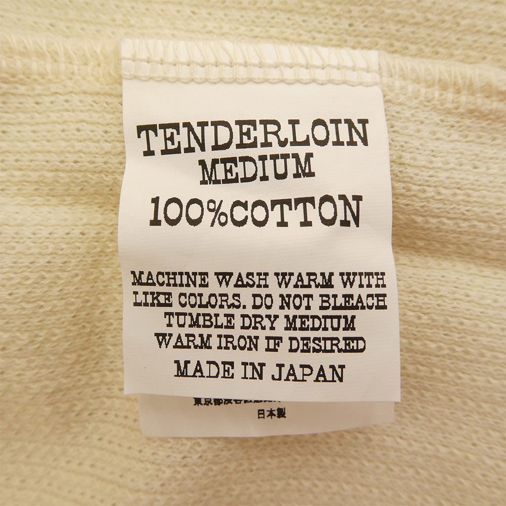 TENDERLOIN テンダーロイン T-POLO SHT チェーンステッチ ロゴ 半袖 ポロシャツ ホワイト オフホワイト系 M【中古】