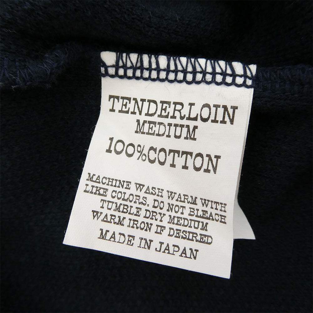 TENDERLOIN テンダーロイン T-POLO SHT ロゴ チェーンステッチ ロゴ 半袖 ポロ ボーリンフ シャツ ネイビー ネイビー系 M【中古】