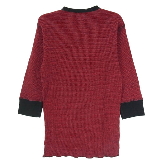 TENDERLOIN テンダーロイン T-WAFFLE MIX 7分丈 ワッフル コットン サーマル カットソー レッド系 M【美品】【中古】