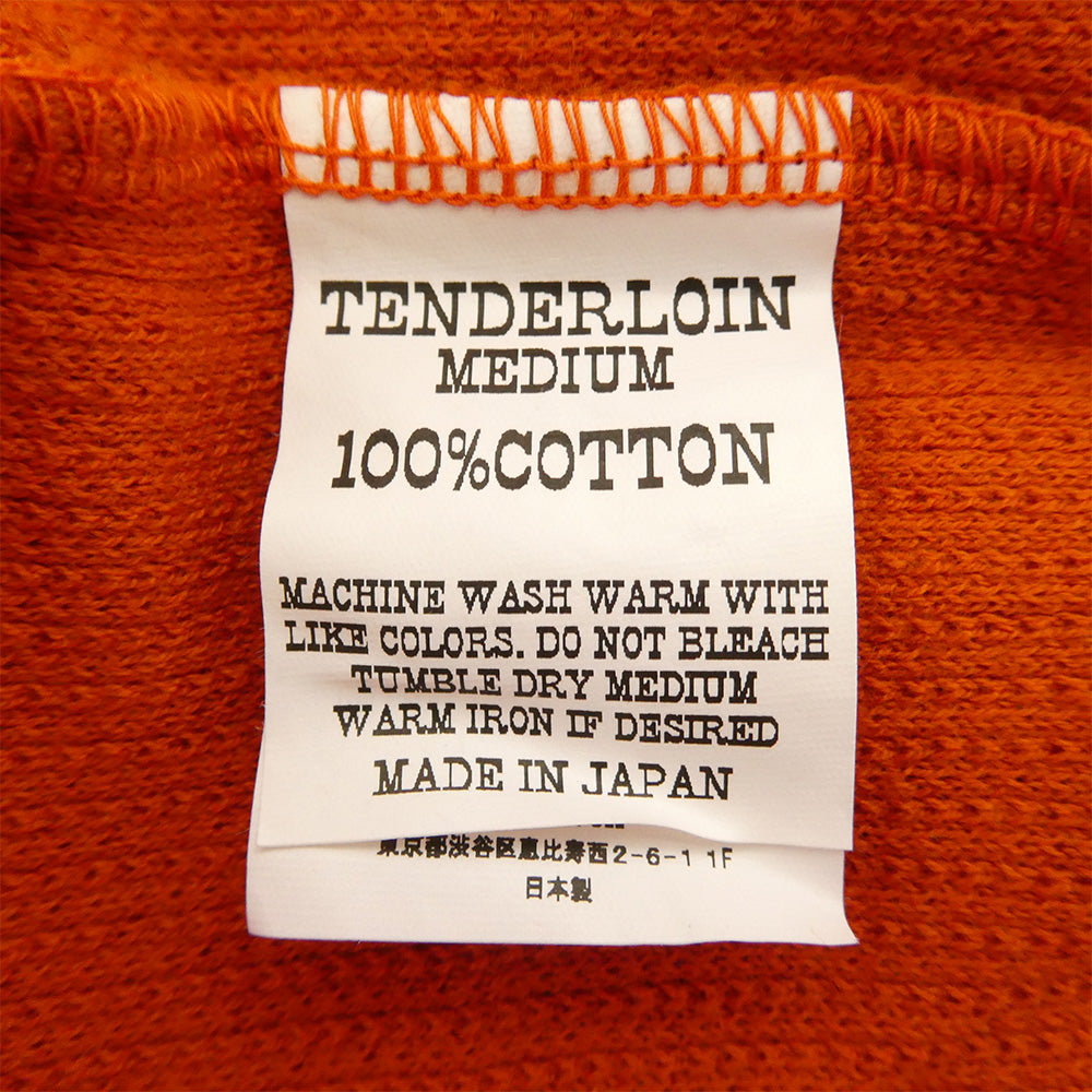 TENDERLOIN テンダーロイン T-POLO SHT ロゴ チェーンステッチ ロゴ 半袖 ポロ ボーリンフ シャツ オレンジ オレンジ系 M【美品】【中古】
