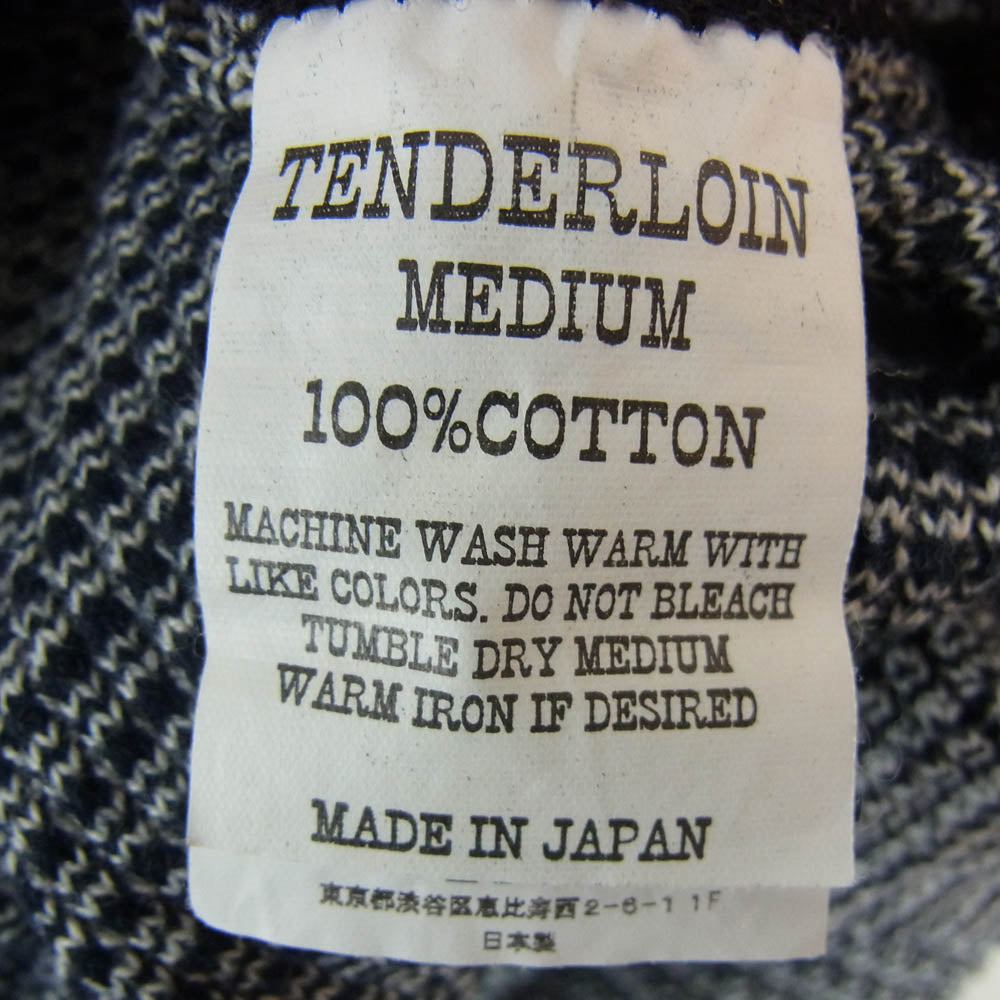 TENDERLOIN テンダーロイン T-WAFFLE 3/4 MIX ワッフル コットン サーマル カットソー ネイビー系 M【極上美品】【中古】