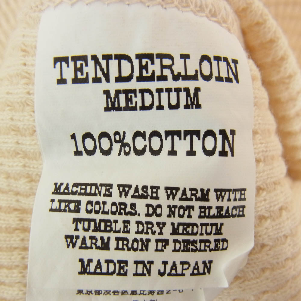 TENDERLOIN テンダーロイン T-THERMAL ワッフル コットン サーマル カットソー カーキ ナチュラル オフホワイト系 M【中古】