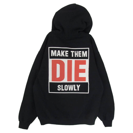 TENDERLOIN テンダーロイン T-STP HOODED ホワイトゾンビ プリント フード付き プルオーバー パーカー 本店限定 ブラック系 M【美品】【中古】