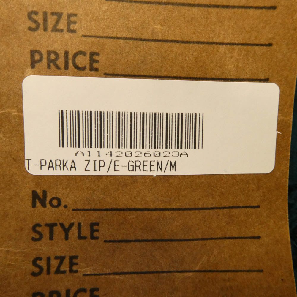 TENDERLOIN テンダーロイン T-PARKA ZIP LOGO ロゴ バックプリント ジップアップ スウェット パーカー グリーン M【極上美品】【中古】
