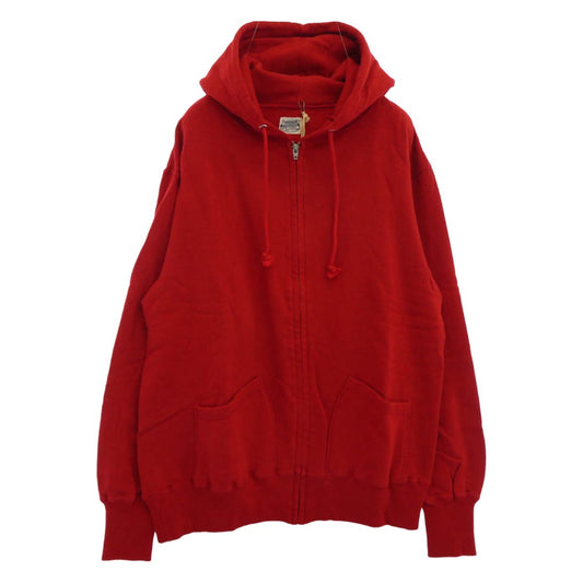 TENDERLOIN テンダーロイン T-PARKA ZIP LOGO ロゴ バックプリント ジップアップ スウェット パーカー レッド M【極上美品】【中古】