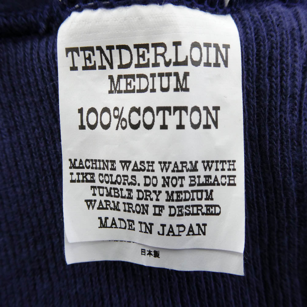 TENDERLOIN テンダーロイン T-PARKA ZIP ロゴ バックプリント ジップ アップ スウェット パーカー フーディー 茄子紺 ネイビー ネイビー系 M【中古】