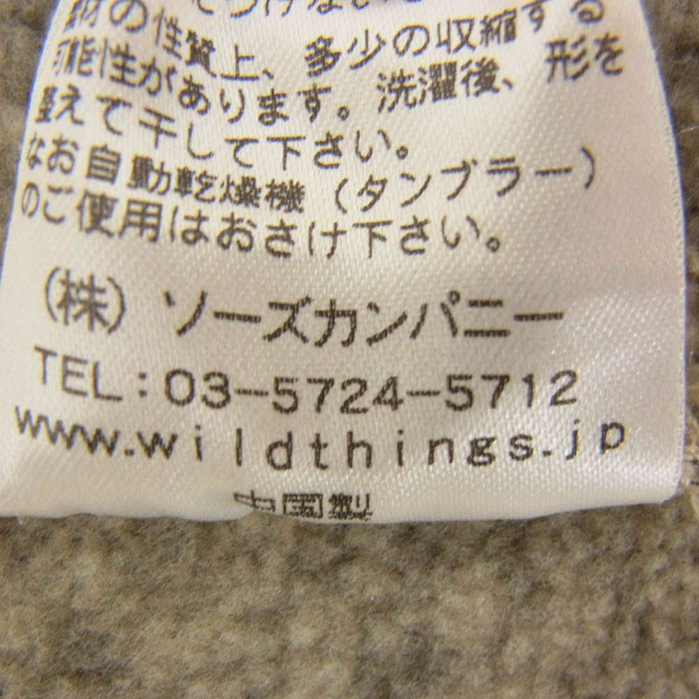 WILDTHINGS ワイルドシングス 14FWWT030019 POLARTEC ポーラテック 裏起毛 フリース プルオーバー スウェット トレーナー グレー系 42【中古】