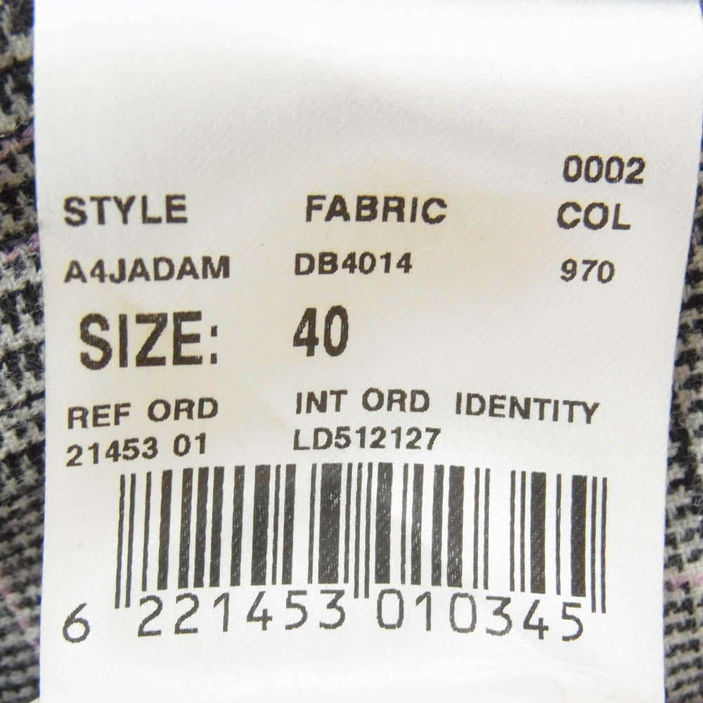 LARDINI ラルディーニ 24AW 新型ブートニエール カシミヤ混 ウール チェック ダブルブレスト ピークドラペル テーラード ジャケット グレー系 40【美品】【中古】