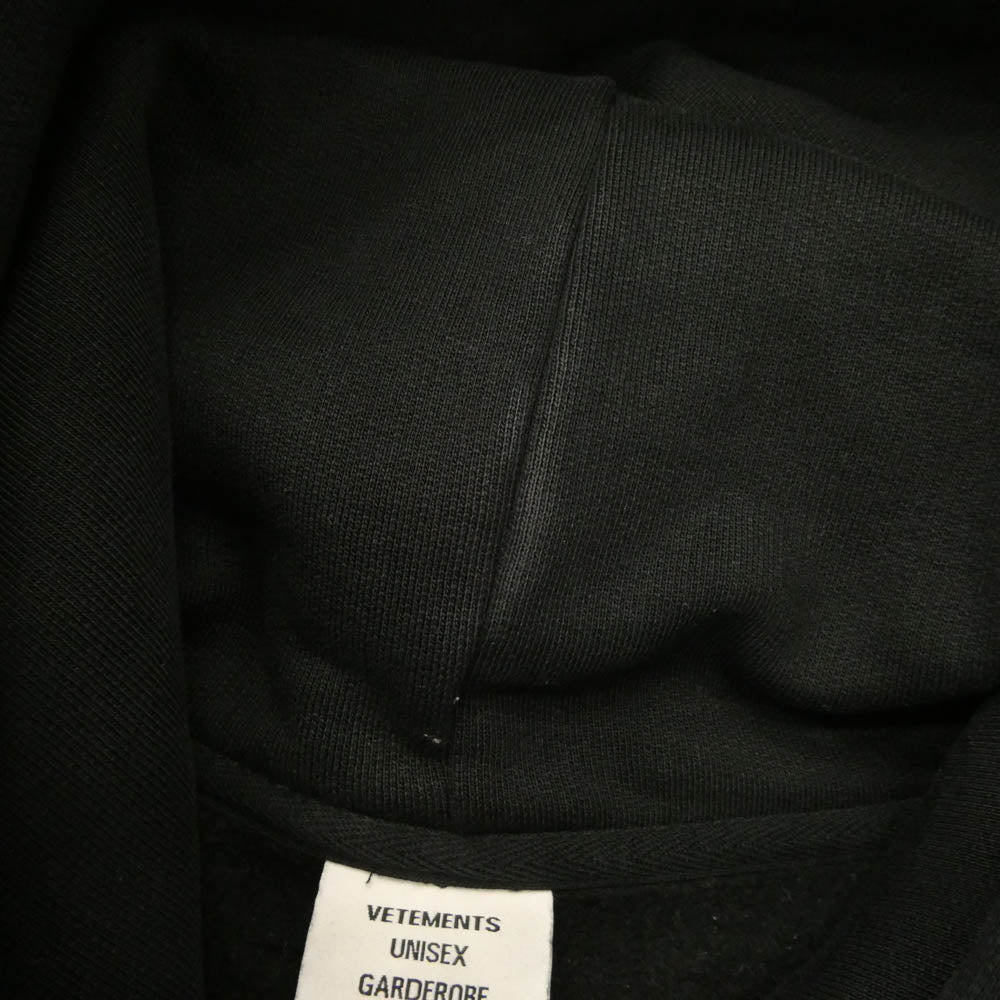 VETEMENTS ヴェトモン 20AW UAH21TR536 ANTWERP SCREWED HOODIE アントワープ スクリュードプリント プルオーバー パーカー フーディ ブラック系 S【中古】