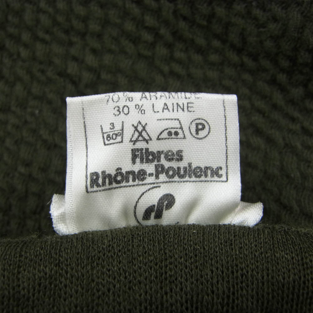 ヴィンテージ french army フランス軍 80s ワッフル カットソー トップス カーキ系 MT【中古】