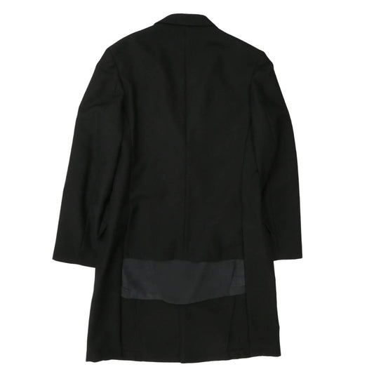 Yohji Yamamoto POUR HOMME ヨウジヤマモトプールオム 18AW HV-J45-828 ウール シワギャバジン 左ゴージZIP2重 ムラ染インナーベスト レイヤードデザイン ヒューマンフェイス ハンドメイド ジャケット ブラック系 2【中古】