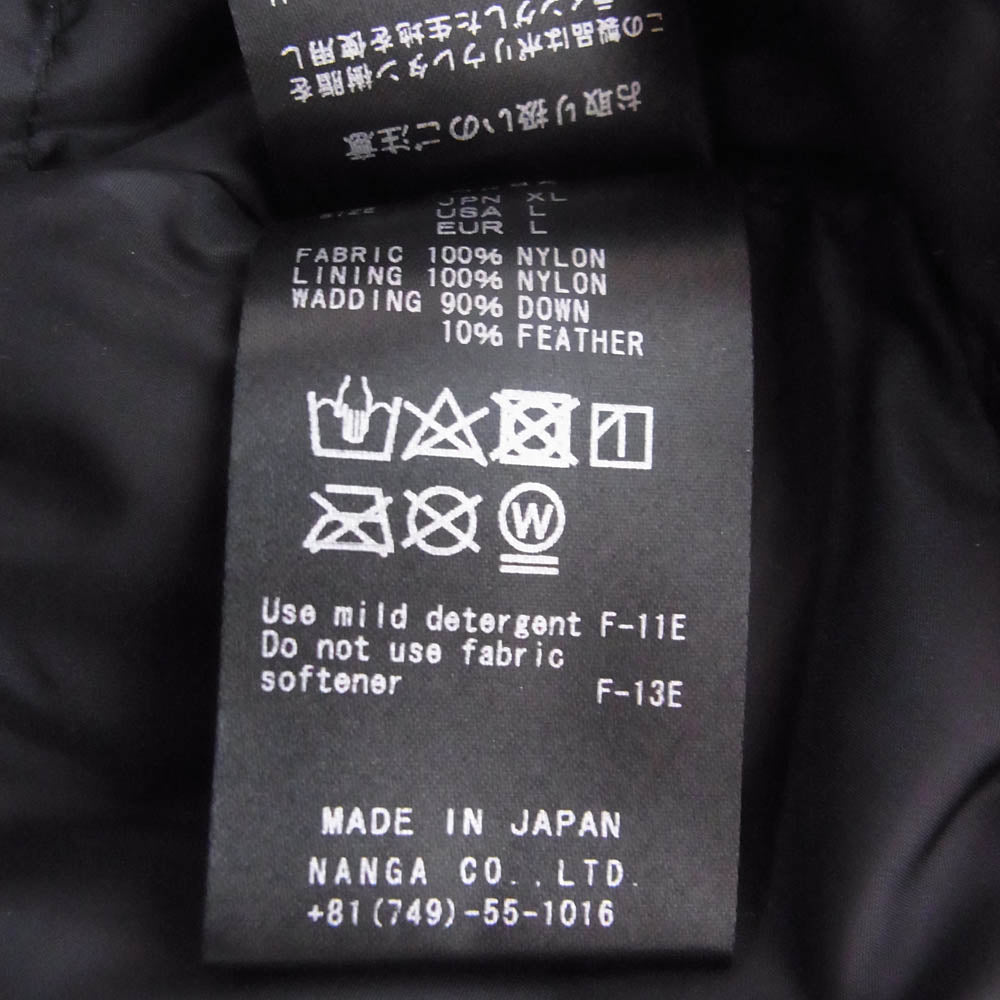 NANGA ナンガ 24FA-1 AURORA TEX DOWN JACKET IBUKI オーロラテックス ダウン ジャケット イブキ ジャケット ブラック系 XL【美品】【中古】