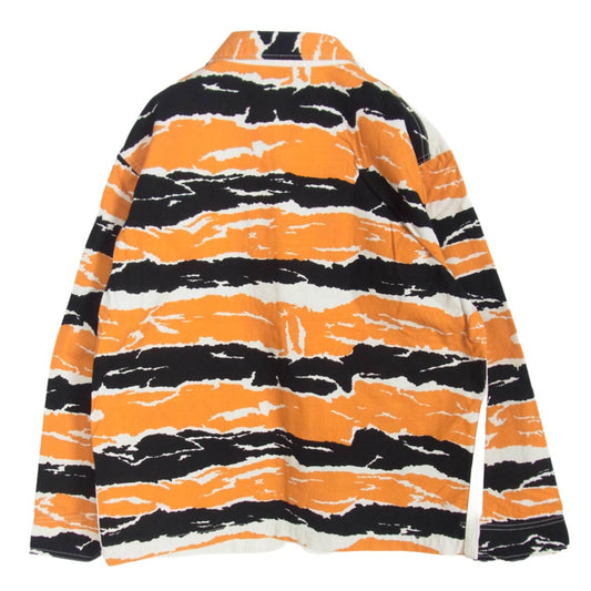 TENDERLOIN テンダーロイン T-TIGER COVERALL タイガー カモ 切替 コットン カバーオール ジャケット オレンジ系 オフホワイト系 M【中古】