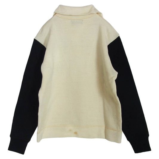 TENDERLOIN テンダーロイン T-MILWAUKEE ミルウォーキー ニット ハーフジップ ハイネック ロゴワッペン ニット セーター ブラック系 M【中古】