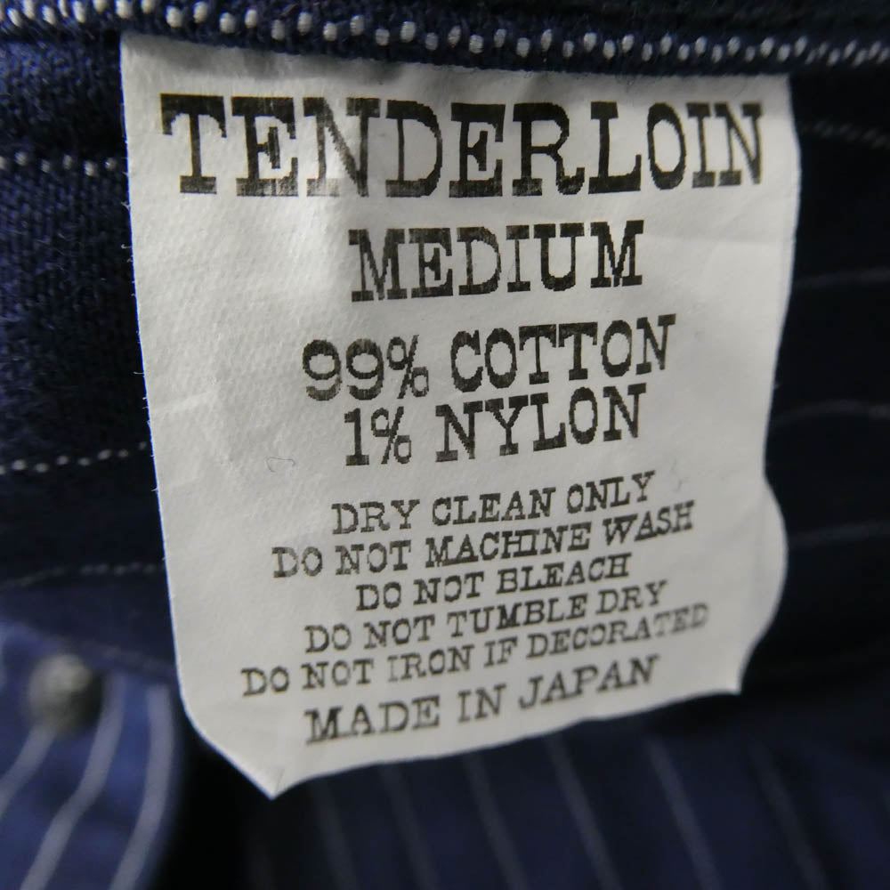 TENDERLOIN テンダーロイン 12SS T-WORK JKT SO ロゴワッペン ストライプ ワークジャケット TALON ZIP ネイビー系 M【中古】