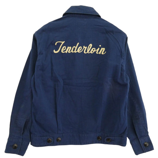 TENDERLOIN テンダーロイン T-WORK JKT ロゴワッペン バック チェーンステッチ ロゴ 刺繍 ワーク ジャケット ネイビー系 M【中古】