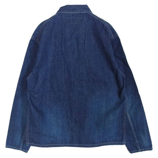 TENDERLOIN テンダーロイン T-NAVY JKT WASHED US ARMY ロゴ ボタン デニム カバーオール ジャケット インディゴブルー系 S【美品】【中古】