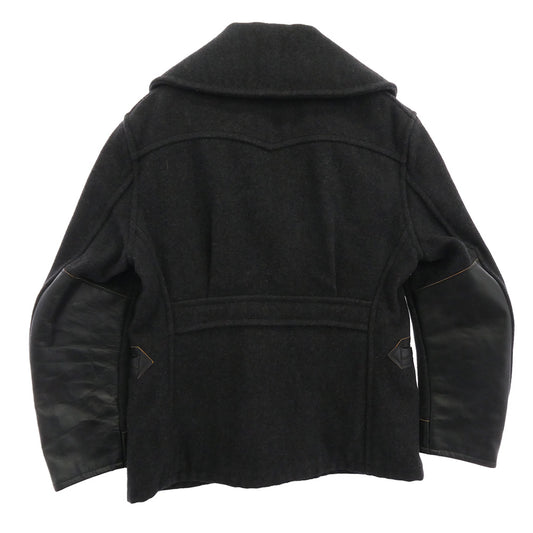 TENDERLOIN テンダーロイン T-RAIL ROADER SPECIAL HEATHER レザー切替 レイルローダー スペシャル Pコート ブラック系 M【中古】