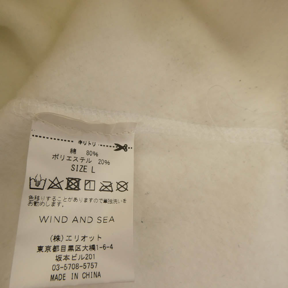 WIND AND SEA ウィンダンシー WDS-CS-175 バックロゴプリント プルオーバーパーカー ホワイト系 L【中古】