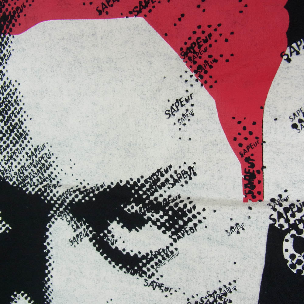 SAPEUR サプール デニスロッドマン プリント プルオーバーパーカー ブラック系 L【中古】