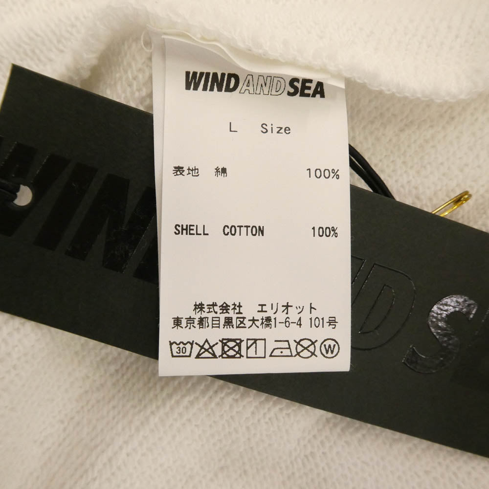 WIND AND SEA ウィンダンシー 20AW WDS-XXX-04 × GOD SELECTION XXX ゴッドセレクショントリプルエックス ロゴプリント プルオーバーパーカー ホワイト系 L【極上美品】【中古】