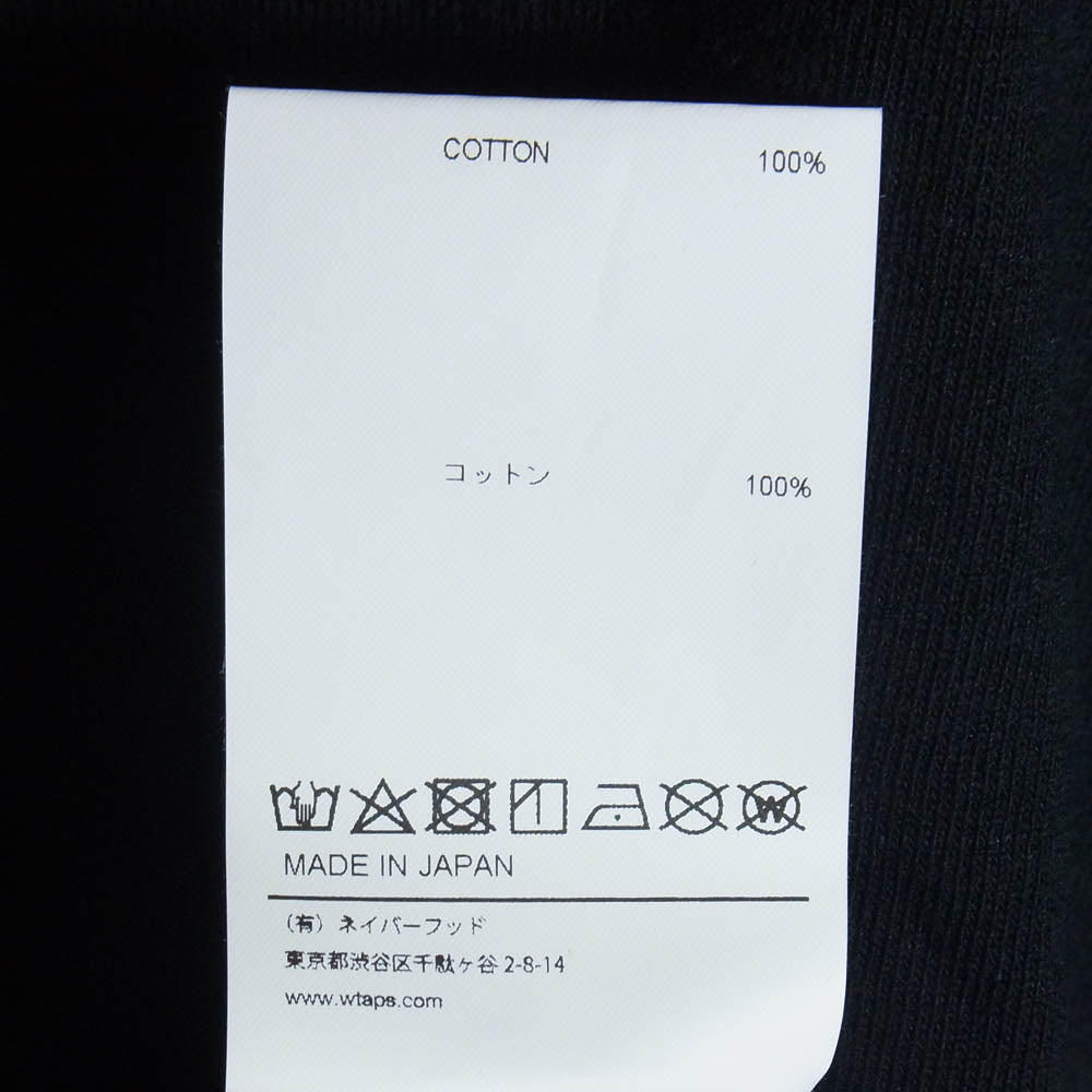 WTAPS ダブルタップス 24SS 241ATDT-CSM35 OBJ 08 SS COTTON オービージェイ 08 半袖 コットン Tシャツ ブラック系 3【中古】