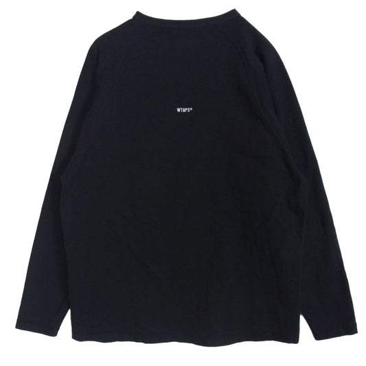 WTAPS ダブルタップス 25SS 251ATDT-CSM11 IAN / LS / COTTON コットン ラグラン 長袖 Tシャツ ブラック系 2【中古】