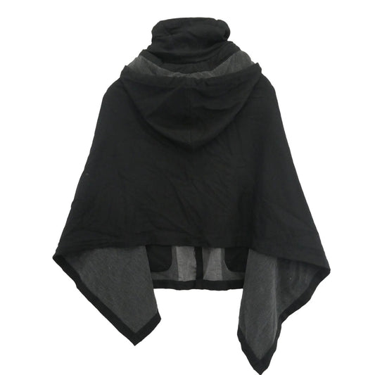 BLACK COMME des GARCONS ブラックコムデギャルソン AD2010 1G-J024 エステル製品加工 ポリ縮 ポリエステル縮絨 フーデッド ケープ ポンチョ ブラック系【中古】