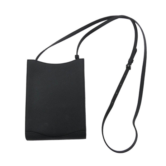 BONAVENTURA ボナベンチュラ ミニ リア シュリンクレザー ショルダー バッグ ブラック ブラック系【中古】