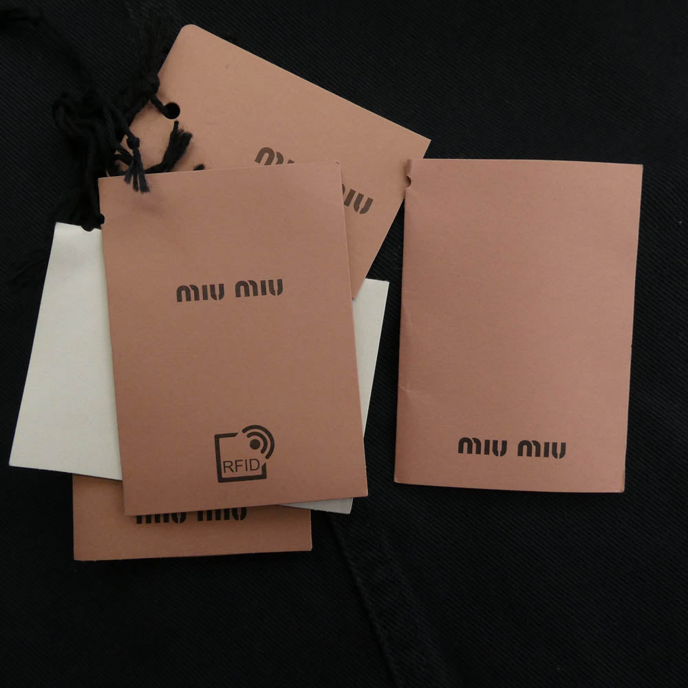MIUMIU ミュウミュウ MG1941 23年 ロゴ カットオフ デニム スカート ネイビー系 36【中古】