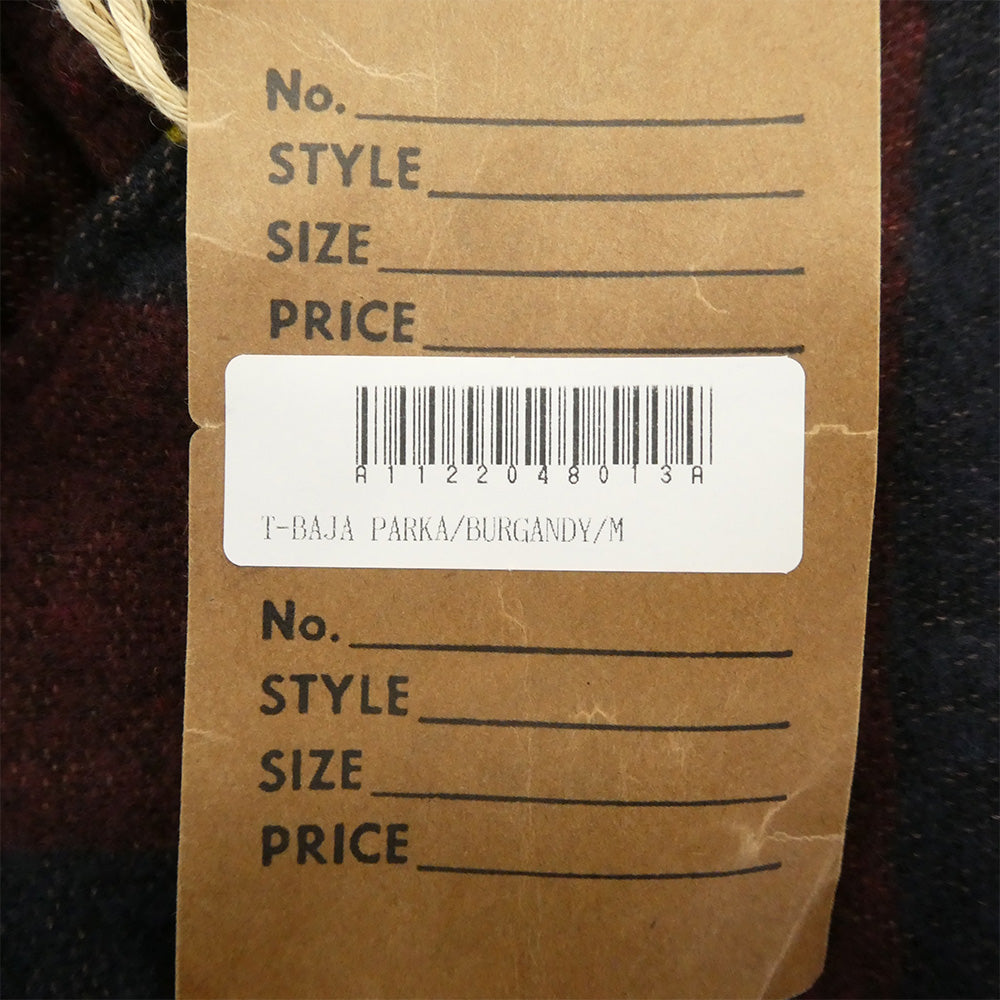 TENDERLOIN テンダーロイン 12AW T-BAJA PARKA ストライプ ブランケット メキシカン プルオーバーパーカー バーガンディ エンジ系 M【極上美品】【中古】