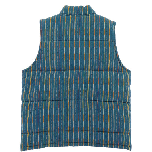 TENDERLOIN テンダーロイン T-NATIVE VEST ネイティブ柄 ストライプ 中綿 ベスト ターコイズ系 M【美品】【中古】