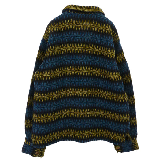 TENDERLOIN テンダーロイン T-INDIAN JKT インディアン ネイティブ 総柄 ウール ニット ジャケット ブルー系 M【美品】【中古】