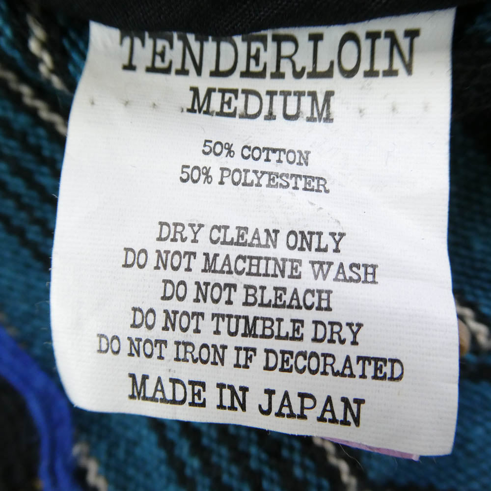 TENDERLOIN テンダーロイン 14SS T-GTM JKT グアテマラ柄 オープンカラー シャツジャケット ターコイズ ターコイズ系 M【極上美品】【中古】