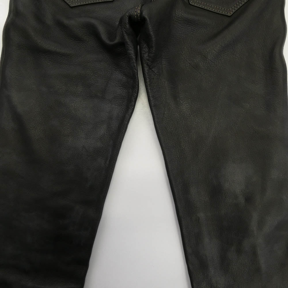 THE FLAT HEAD ザフラットヘッド LOT3005D ディアスキン レザーパンツ ブラック系 30【中古】