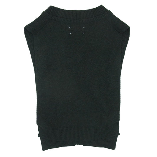 MAISON MARGIELA メゾンマルジェラ 21AW S50TH0050 14ライン 四つタグ Vネック ウール ニット ベスト ダークグレー系 S【中古】