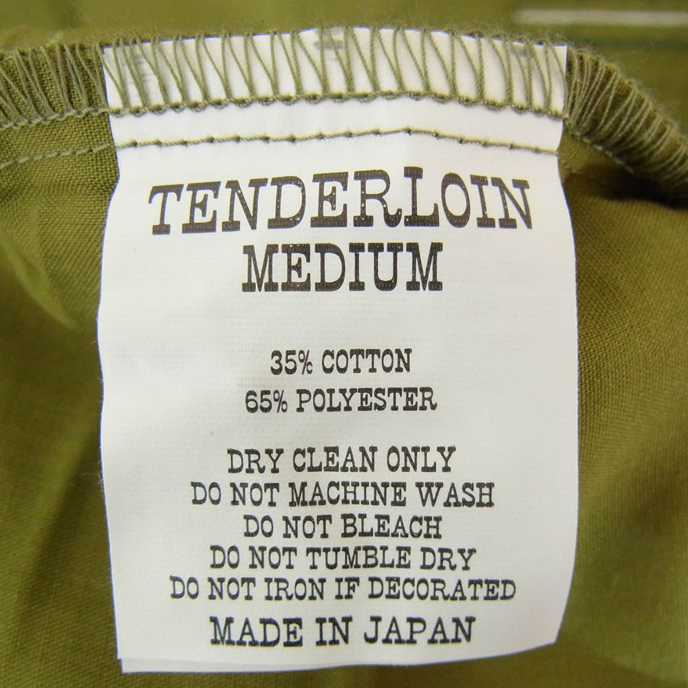 TENDERLOIN テンダーロイン T-P.P SHT ロゴワッペン付き 半袖 ワークシャツ カーキ系 グリーン系 M【中古】