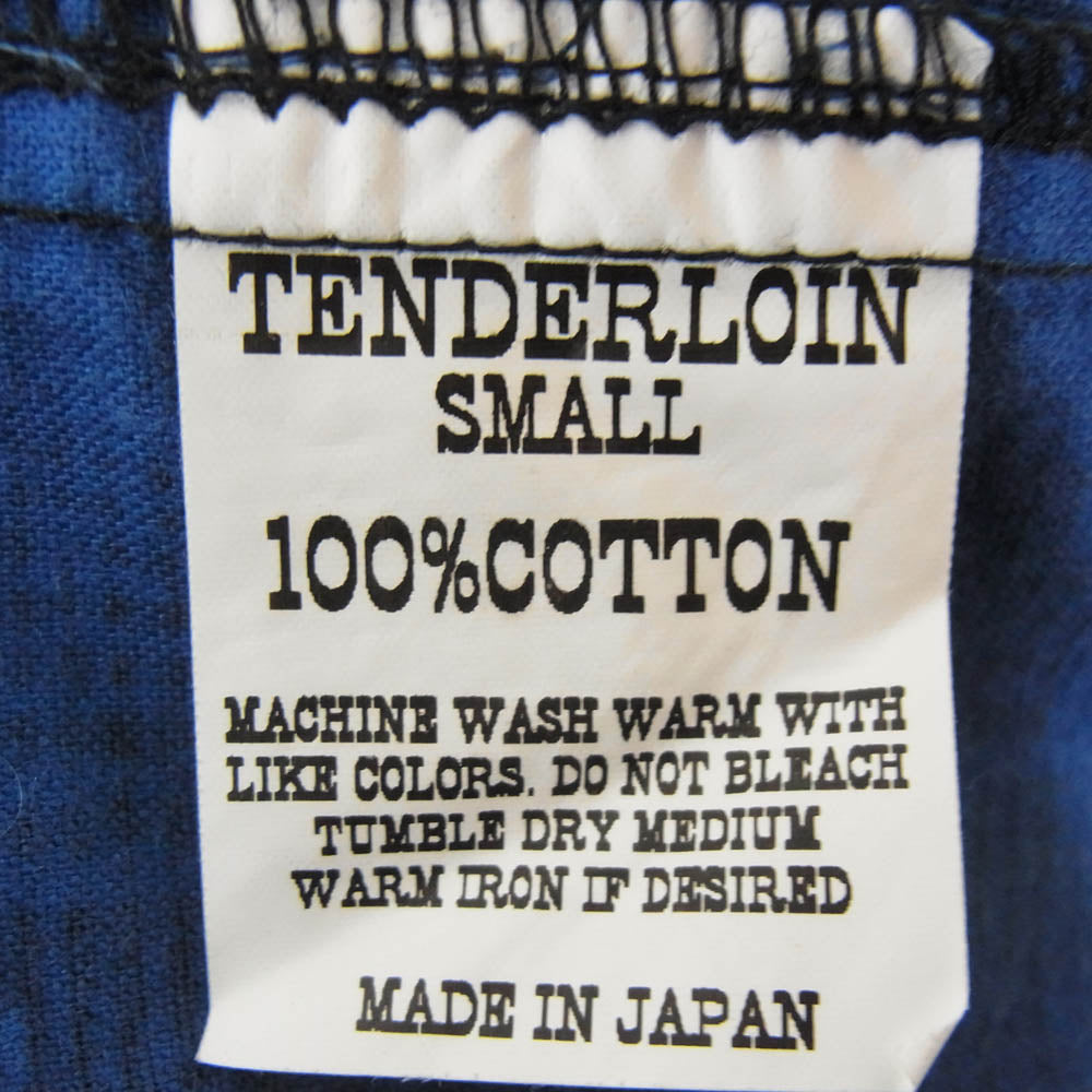 TENDERLOIN テンダーロイン T-PRINT FLANNEL CHECK SHT チェーン刺繡ロゴ チェック プリントフランネル 長袖シャツ ブルー系 S【中古】