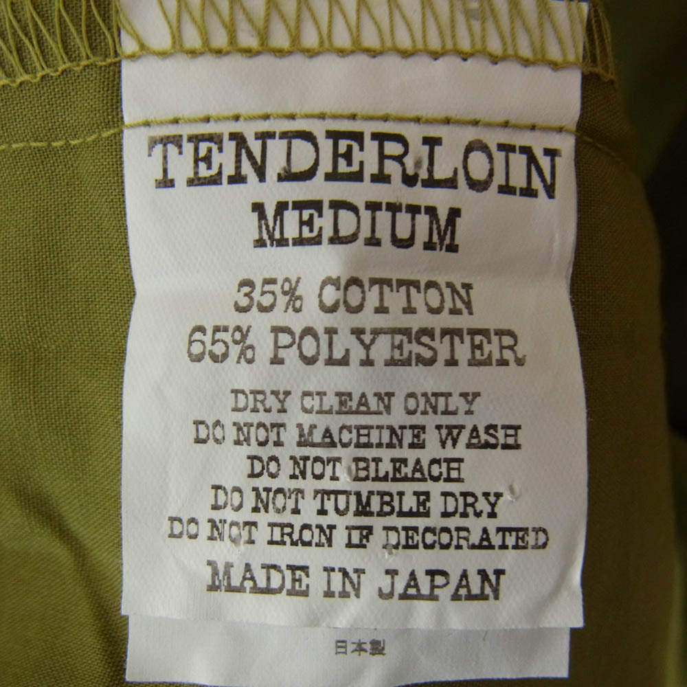 TENDERLOIN テンダーロイン T-P.P SHT SHORT 半袖 オープンカラー シャツ グリーン系 カーキ系 M【美品】【中古】