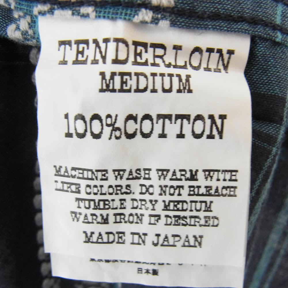 TENDERLOIN テンダーロイン T-CHECK SHT S/S チェック 半袖 オープンカラー シャツ ブルー系 M【中古】