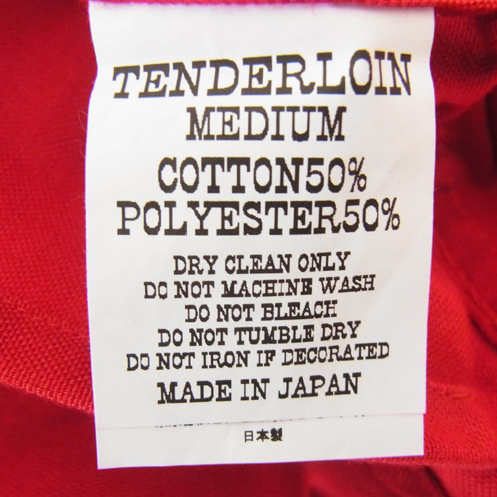 TENDERLOIN テンダーロイン T-BOWLS SHT SHORT チェーン刺繍ロゴ 半袖 オープンカラー ボーリングシャツ レッド系 M【中古】