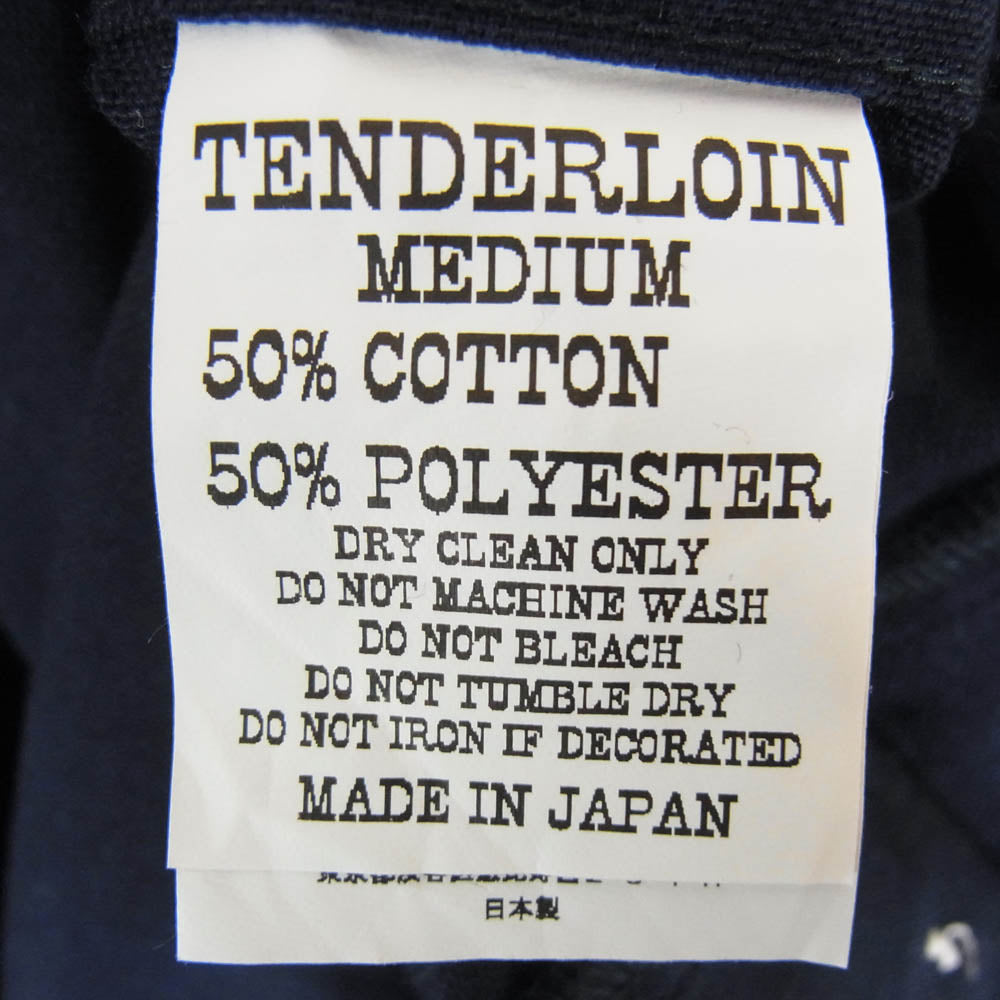 TENDERLOIN テンダーロイン T-BOWLS SHT 1 LONG ロゴワッペン 長袖 オープンカラー ボーリングシャツ ネイビー系 M【中古】
