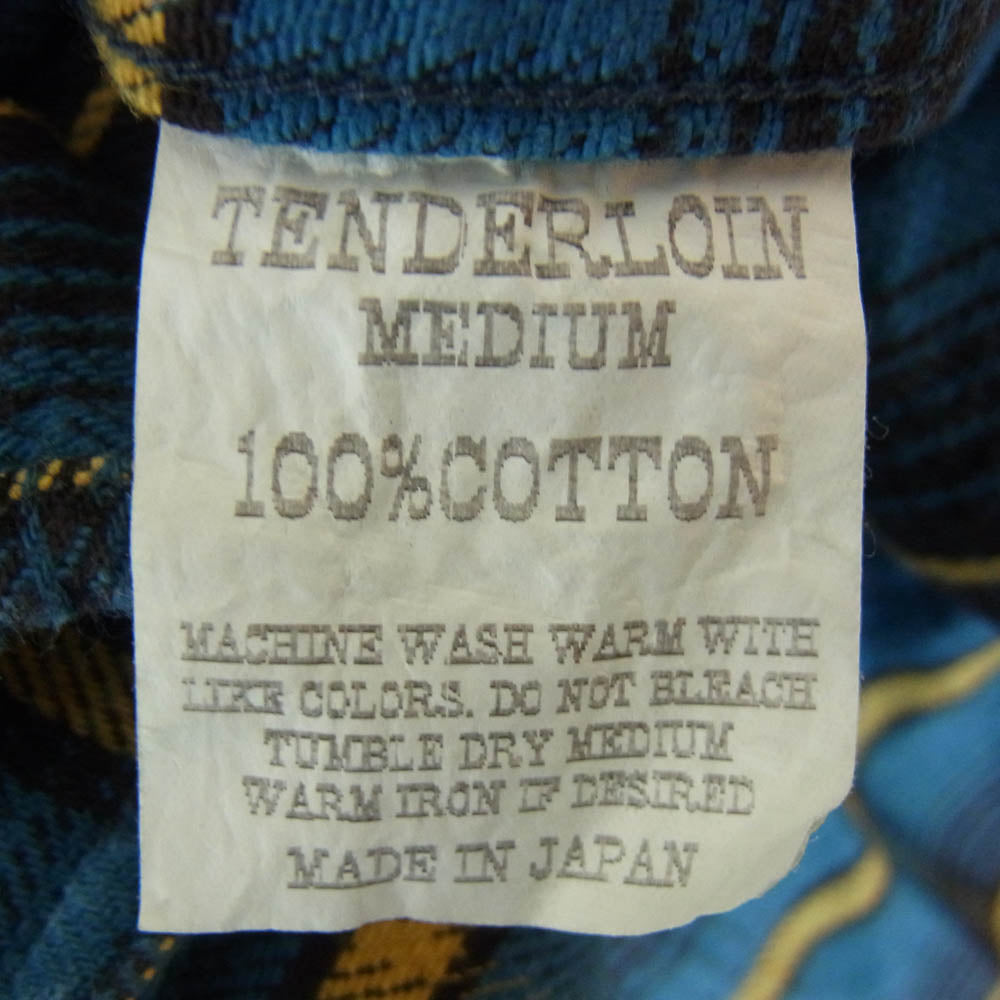TENDERLOIN テンダーロイン T-HEAVY FLANNEL SHT CHECK チェック ヘビー フランネル 長袖シャツ TURQUO ブルー系 M【中古】