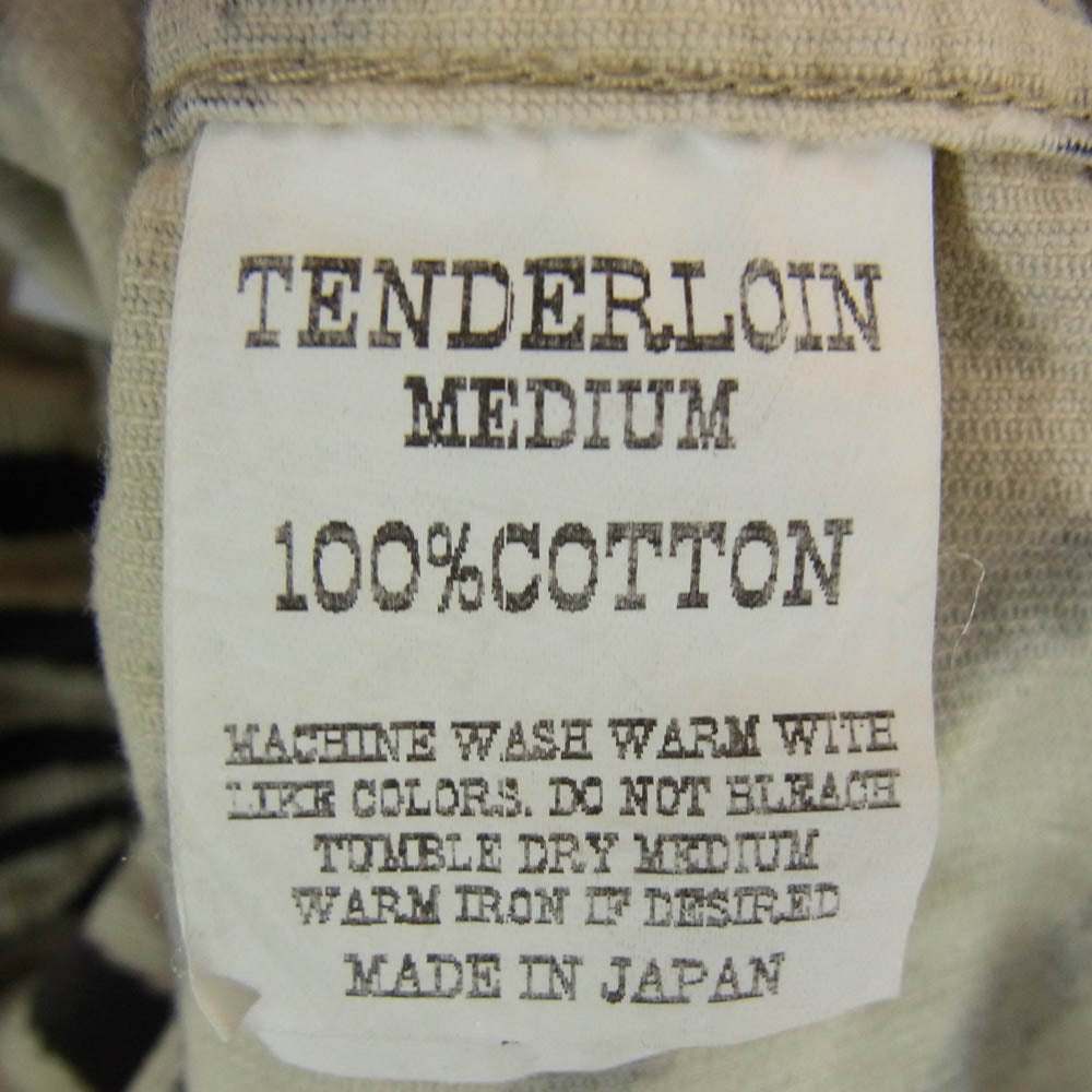 TENDERLOIN テンダーロイン T-CORDUROY SHT A ZEBRA ゼブラ柄 コーデュロイ 長袖 オープンカラー シャツ ブラック系 M【美品】【中古】