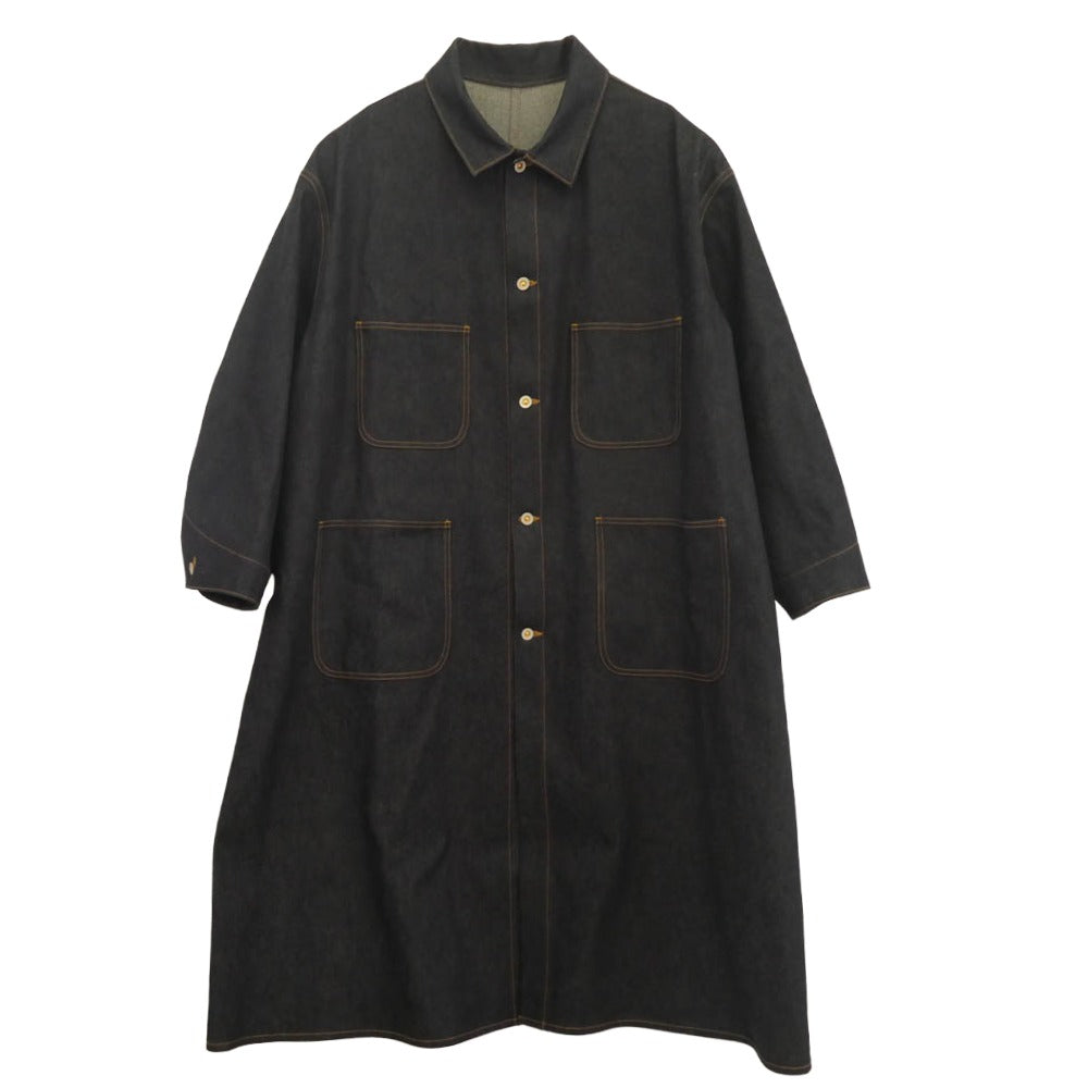 ヘリル HERILL 20-020-HL-8050-3 CASHMERE DENIM WORK COAT カシミヤ デニム ワーク コート ブラック系 2【美品】【中古】 ヘリル 20-020-HL-8050-3 CASHMERE DENIM WORK COAT カシミヤ デニム